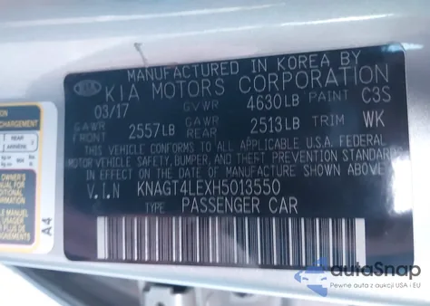 2017 Kia Optima Hybrid from USA, damaged, VIN KNAGT4LEXH5013550